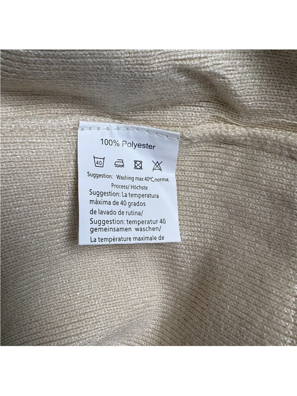 Coofandy Sweater Pullover Men M Cream Beige Knit Long Sleeve Crew Neck Button